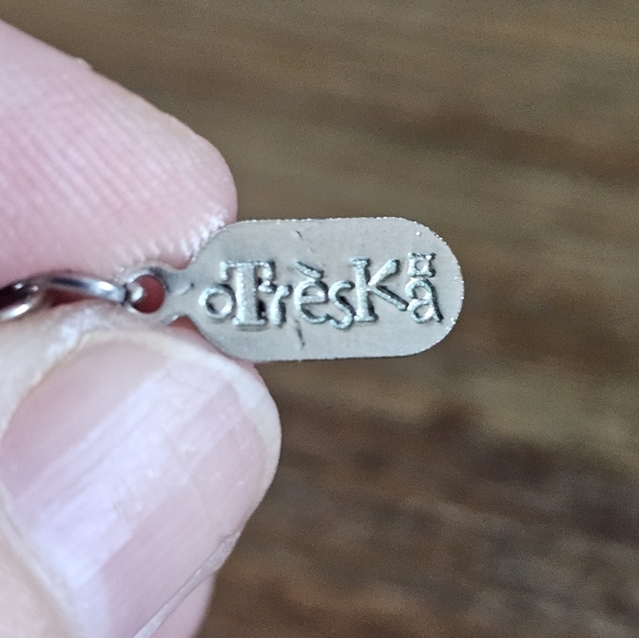 Treska Glass And Stone Wire Chain Necklace - Picture 3 of 9